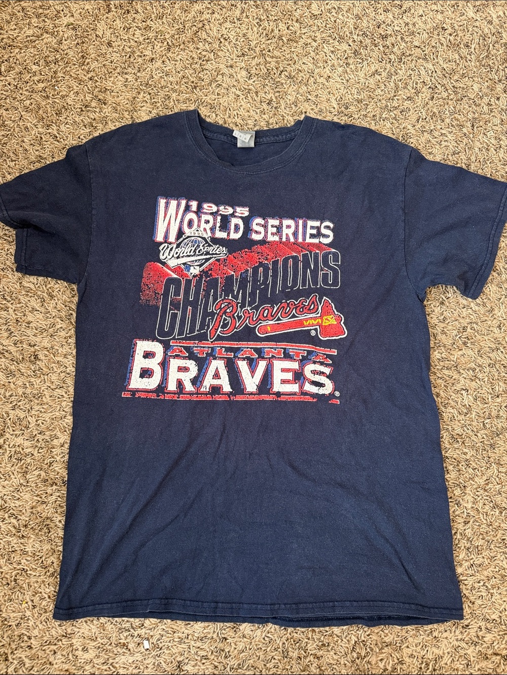 Gildan Navy Atlanta Braves 1995 World Series Champions Tee